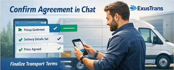 Particular a confirmar uma proposta de transporte e a discutir detalhes com a transportadora no chat